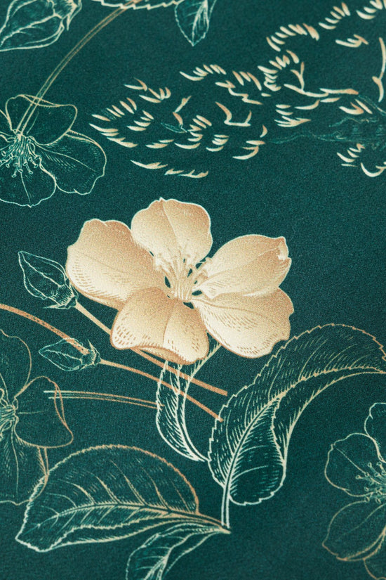 GREEN -- Glada Botanical Print Duvet Set