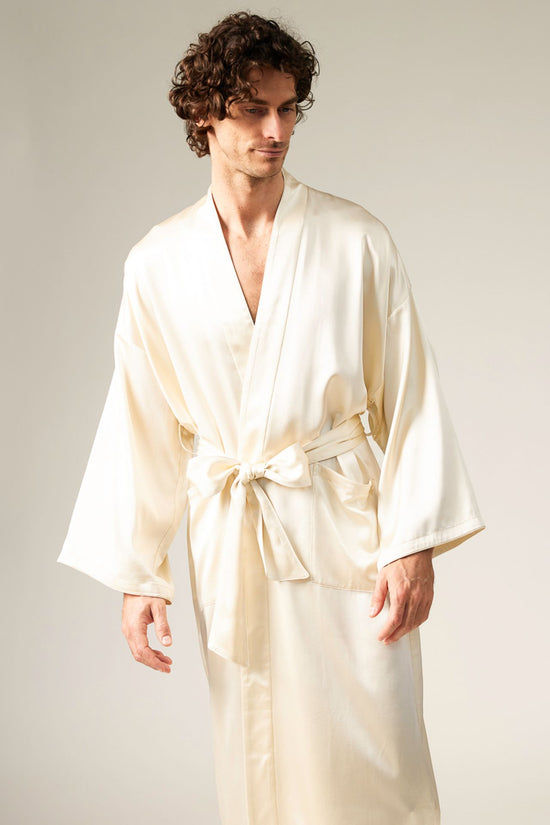 CHAMPAGNE -- Asher Silk Mens Robe
