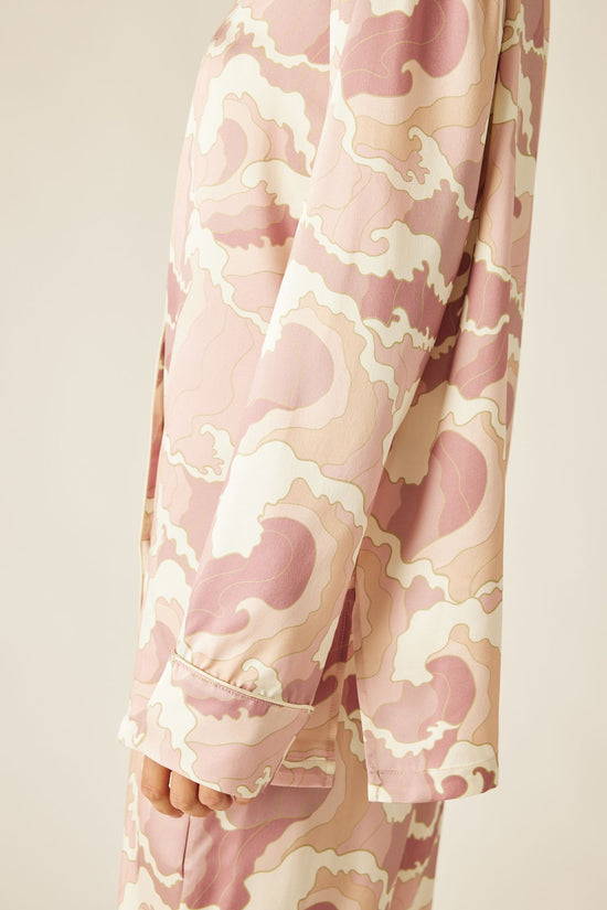 ROSE -- Athena Wave Print Silk Pajama Set