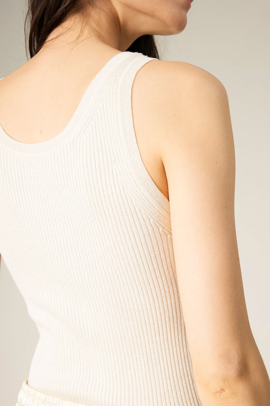 OFF WHITE -- Evelyn Silk Cashmere Tank Top