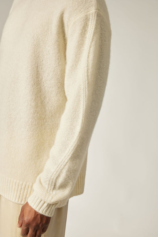 OFF WHITE -- Kairi Crew Neck Oversized Cashmere Sweater