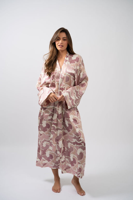 ROSE -- Kai Wave Print Silk Women’s Robe