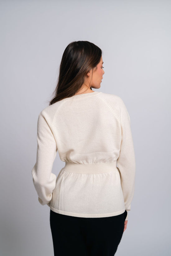 OFF WHITE -- accent cashmere sweater