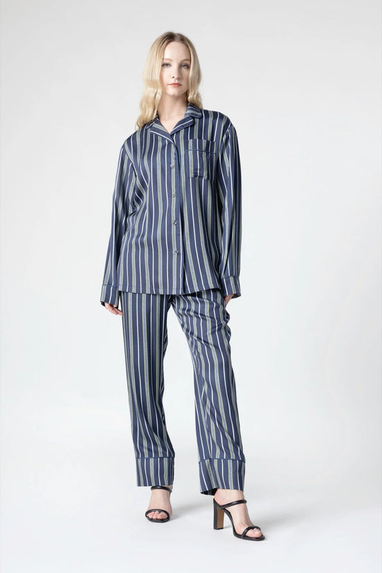 DARK NAVY STRIPE -- Women’s Luxury Comfort Bamboo Pajama Set