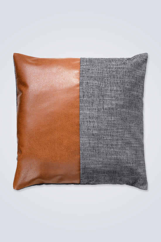 Charcoal X Brown -- Chenille InSet Throw Pillow Square