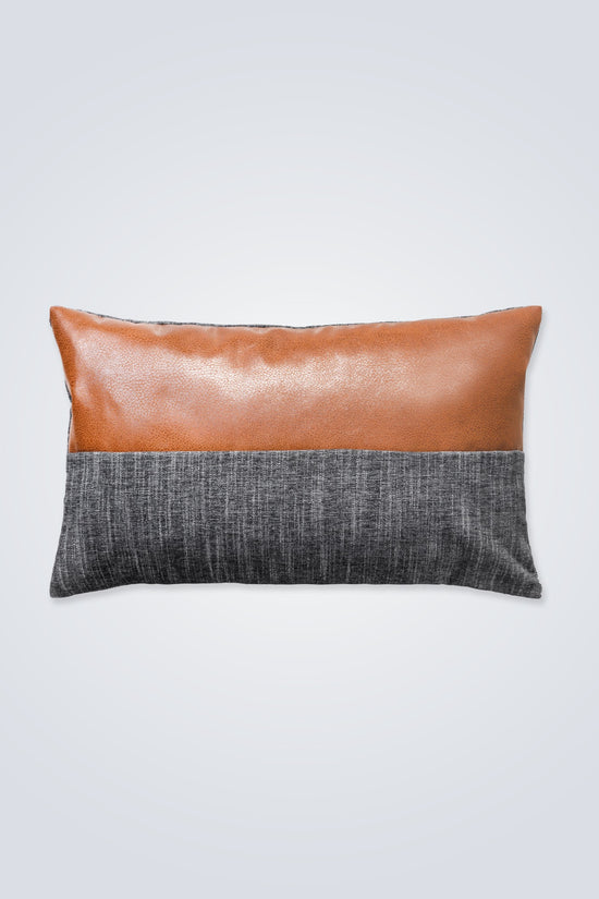 Charcoal X Brown -- Chenille InSet Throw Pillow