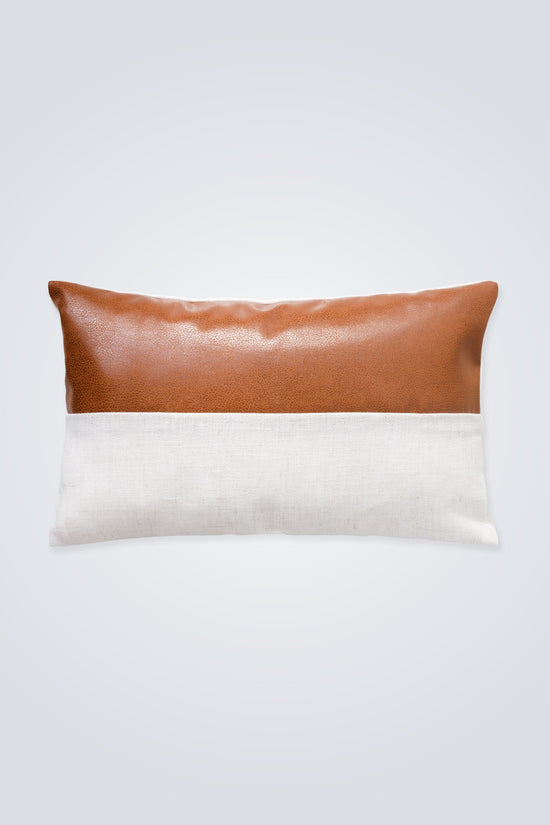 Ecru X Brown -- Herringbone InSet Throw Pillow